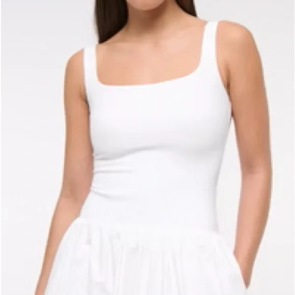 Abercrombie & Fitch Mixed Fabric Bubble Hem Midi Dress Size S - Sold out online! - Picture 3 of 9